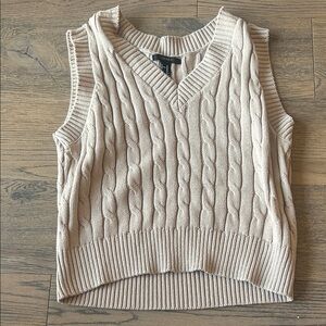 Forever 21 Beige Knit Sweater Vest